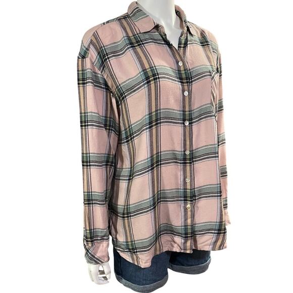 J.Jill Womens Pink Gray Palid Long Sleeve Button Down Shirt Size Medium - Picture 8 of 8